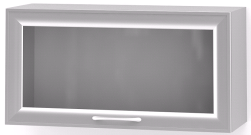 Шкаф медицинский БТ-ШНОс из ДСП в пластике, навесной, подъемная дверка- стекло в алюминиевом профиле 