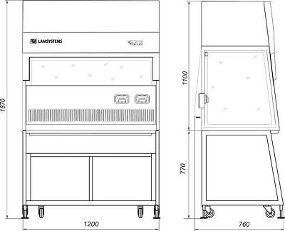 Чертеж ламинарного шкафа код 452.120