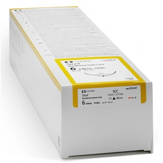 Нерассасывающийся шовный материал, монофиламентный из нержавеющей стали 