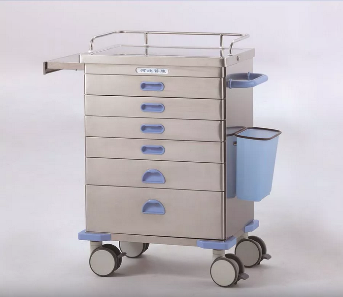 Тележка медицинская BLQ 002-2 из нержавеющей стали, для анестезиолога, реаниматолога 