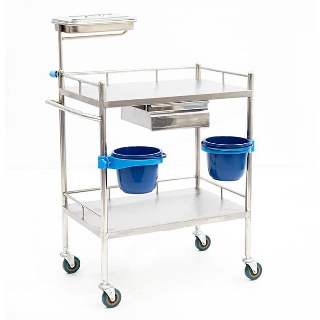 МЕТ SPY-110 Столик манипуляционный из нерж.стали с выдвижным ящиком и 2 полками МЕТ SPY-110 Столик манипуляционный из нерж.стали с выдвижным ящиком и 2 полками