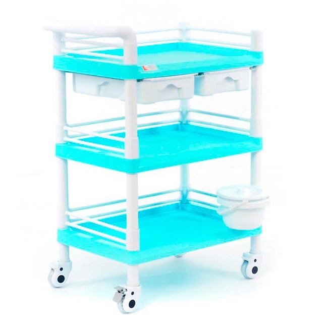 МЕТ SPY-130 Стол манипуляционный трёхполочный с двумя выдвижными ящиками, цвет "Морская волна" МЕТ SPY-130 Стол манипуляционный трёхполочный с двумя выдвижными ящиками, цвет "Морская волна"