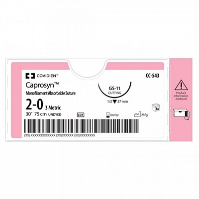 Монофиламентный синтетический рассасывающийся шовный материал Caprosyn™ 