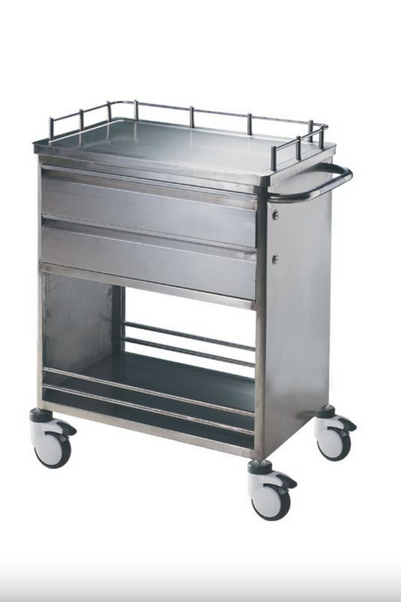 Медицинская тележка на колесах BLQ 002-9 из нержавеющей стали, для анестезиолога, реаниматолога 